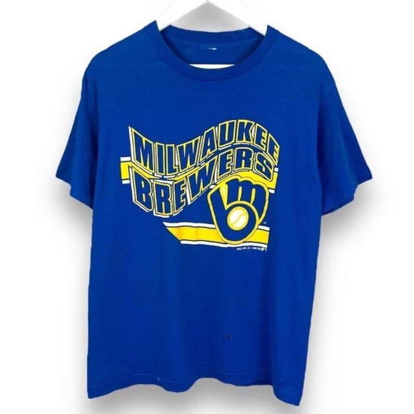 Disney F Tops - 1990 Milwaukee Brewers MLB Retro Baseball Graphic Unisex T-Shirt 166